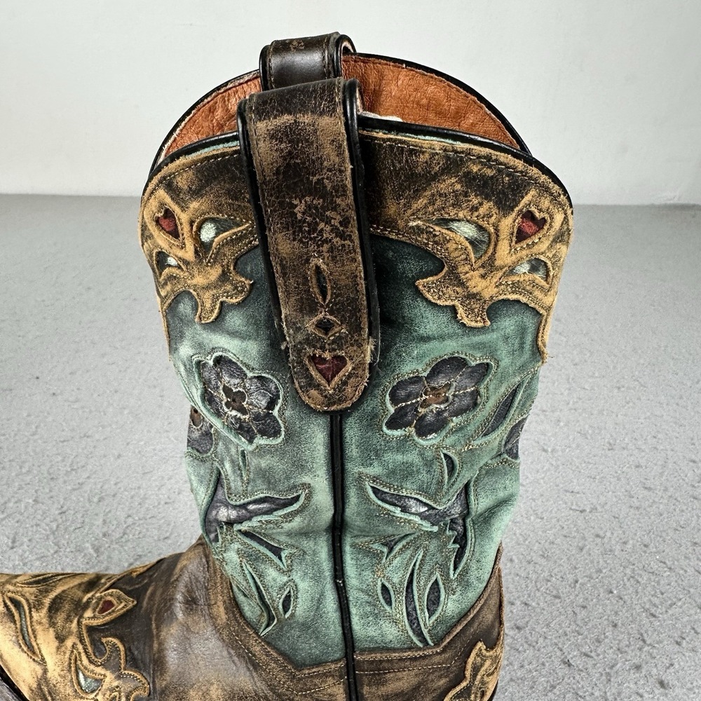 Vtg Dan Post Bluebird Snip Toe Women's 6.5M Leather Western Cowboy Boots DP3544 - Picture 13 of 16
